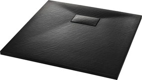 vidaXL fekete SMC zuhanytálca 80 x 80 cm