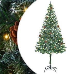 vidaXL Mű karácsonyfa 300 LED-del állvánnyal Zöld 180 cm PVC és Acél