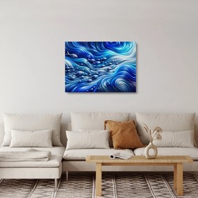Üveg kép – Halak a hullámokban (70x50 cm)