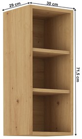Felső konyhai polc Lesana 2 (kézműves tölgy) 30 G-72 OTW. 1063983