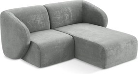 Szürke zsenília sarokkanapé (jobb oldali-heverő résszel) Lani – Makamii