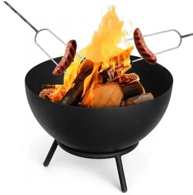 Hordozható fatüzelésű tűzrakó 57x30 cm fekete