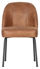 Konyakbarna bőr étkezőszék szett 2 db-os Vogue – WOOOD