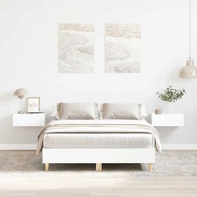 fehér szerelt fa ágykeret matrac nélkül 135 x 190 cm