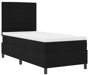 Box Spring Ágy Matrac Fekete 100x200 cm Szövet