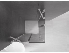 Mexen Velar Duo, zuhanykabin tolóajtóval 100 x 100 cm, 8mm szürke üveg, króm, 871-100-100-42-01