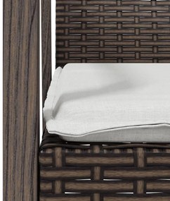 4 db barna polyrattan kerti szék párnával 56,5x57x83 cm