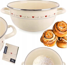 Zománcozott konyhai keverőtál saláta tészta dagasztáshoz 33 cm 5L