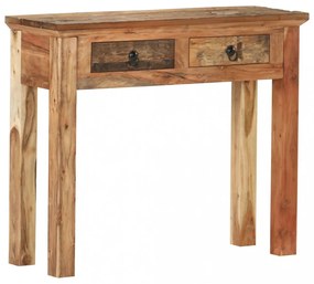 tömör akácfa és újrahasznosított fa tálalóasztal 90,5x30x75 cm