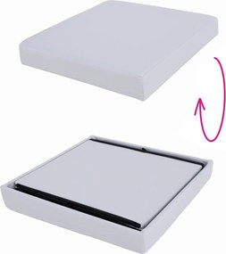 Összehajtható puff, textilbőr fehér, TELA NEW