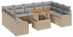 vidaXL Kerti Kanapé Szett párnával 10 pcs bézs és világosszürke