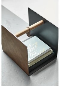 Fekete-natúr színű dekoratív fém-öko bőr tárolódoboz 32x38x31 cm Bull – LIND DNA