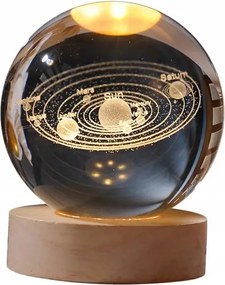 Megvilágított Kristály Led Gömb Napelemes Rendszer Fa Alappal