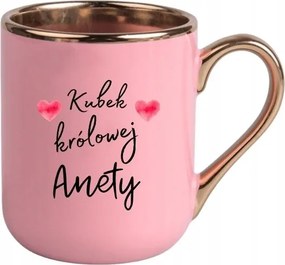 Bögre Rózsaszín Elegáns Ajándék Nőnap Bögre Királynő+név