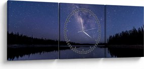 Az éjszakai égbolt képe (órával) (90x30 cm)