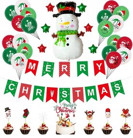 Karácsonyi dísz szett hóemberrel karácsonyi dekoráció 37db-os