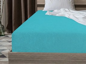 Frottír gumis lepedő PREMIUM türkiz 160x200 cm