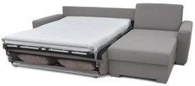LEKA sarokkanapé ágyazható, tárolós, szürke, L alakú, mindennapi használatra
