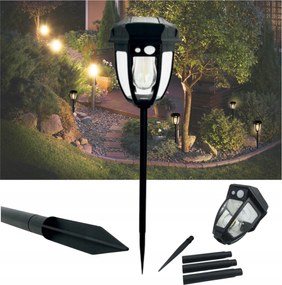 Napelemes Kerti Lámpa Nagy Mozgásérzékelő Beszúrható Led Reflektor Oszlop