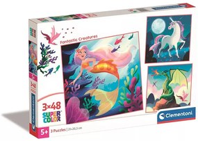 Fantasztikus lények Magic 3x48 db-os puzzle Clementoni