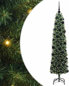 vidaXL Mű karácsonyfa 300 LED-del Zöld 180 cm PVC, acél és műanyag