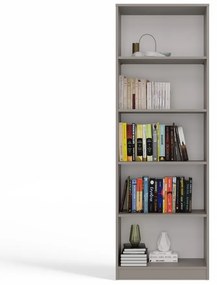R60 polcos szekrény, könyvtartó, 60x182x30 cm, agyag színű