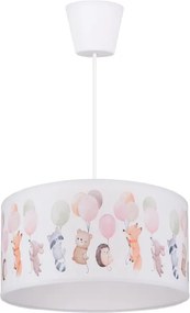 Brilagi - LED gyerek csillár zsinórral BOBO 1xE27/60W/230V Ø 35 cm fehér/állatkás