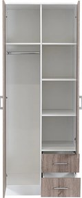 Miami gardróbszekrény 80x205 cm yorki tölgy-fehér