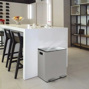 Szürkésbarna acél szelektív pedálos szemetes 2x20 l Aliya – Spirella