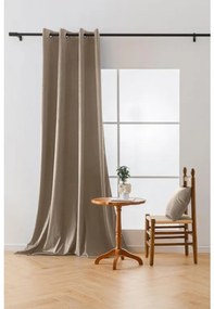 Világosbarna sötétítő VELVET függöny 140x250 cm Felfüggesztés: Fém gyűrűk