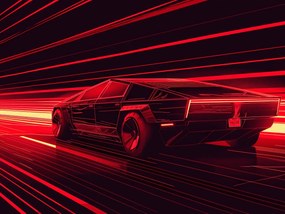 Poszter 100x75cm Sebesség a piros neonban