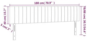 sötétkék bársony LED-es fejtámla 180x5x78/88 cm