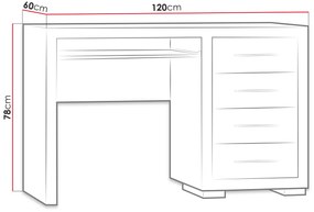 PC asztal Kella KL28 (sötét santana tölgy) . 1104573