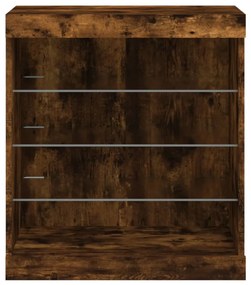füstös tölgy színű tálalószekrény LED-ekkel 60,5 x 37 x 67 cm