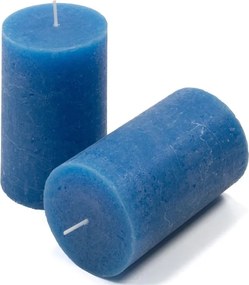 Rusztikus gyertya készlet 11,5 cm Ø 6,8 cm 12 db kék