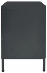 antracitszürke acél és üveg TV-szekrény 105 x 35 x 52 cm
