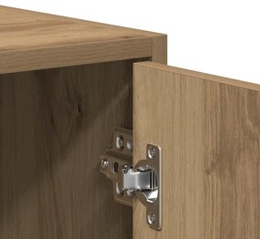 kézműves tölgy színű szerelt fa fürdőszobaszekrény