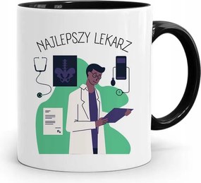 Bögre Fekete Ajándék Orvosnak Legjobb Orvos fényképes nyomtatással