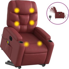 vidaXL elektromos bordó műbőr felállást segítő dönthető masszázsfotel