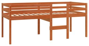 viaszbarna tömör fenyőfa magasított ágy 90 x 200 cm