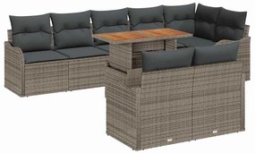 vidaXL Kerti Kanapé Szett párnával 9 pcs Szürke