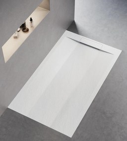 Zuhanytálca - kőhatású, strukturált pala - kompozit ásvány - Viva ES - matt fehér - 90 x 90 x 3 cm