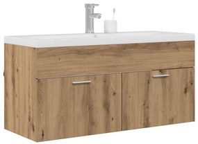 vidaXL Fürdőszoba Székény Artisan tölgy 100 x 38,5 x 46 cm Faanyag