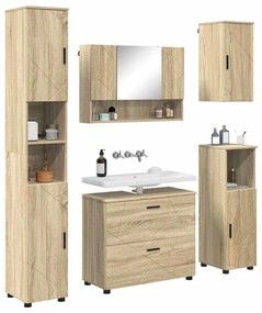 Fürdőszoba bútor szett 5 pcs sonoma tölgy 30 x 35 x 192 cm