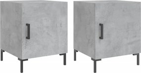 vidaXL 2 db betonszürke szerelt fa éjjeliszekrény 40 x 40 x 50 cm