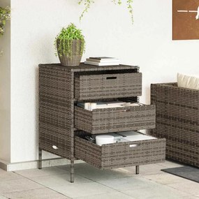 vidaXL szürke polyrattan kerti tárolószekrény 55 x 59 x 80 cm