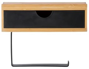 WENKO 24754100 - BAMBUSA WC-papír tartó 18,5 x 14 cm barna/fekete
