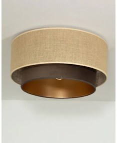 SARTA mennyezeti lámpa, 1xE27/60W/230V, átmérő 45 cm, barna/juta