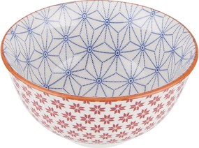 ORNAMENTS tálka 240 ml, piros-kék