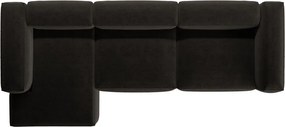 Fekete sarokkanapé (bal oldali-heverő résszel) Bergamo – Cosmopolitan Design